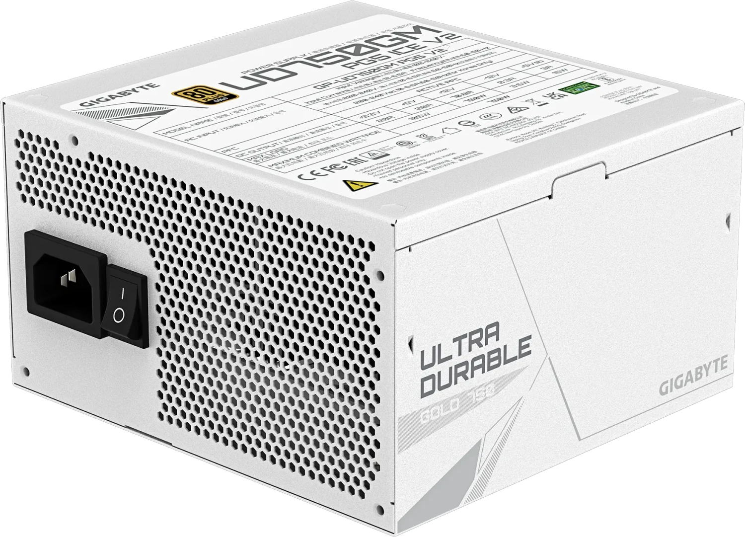 750W GIGABYTE UD750GM PG5 V2 ICE weiß ATX 3.1 - GP-UD750GM PG5 ICE