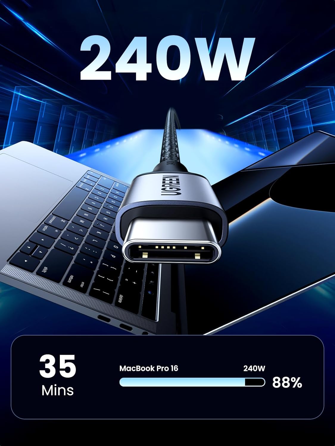 UGREEN USB C Kabel 240W Power Delivery 3.1 Ladekabel USB C auf USB C 1meter UGREEN USB C Kabel 240W Power Delivery 3.1 Ladekabel USB C auf USB C 1meter