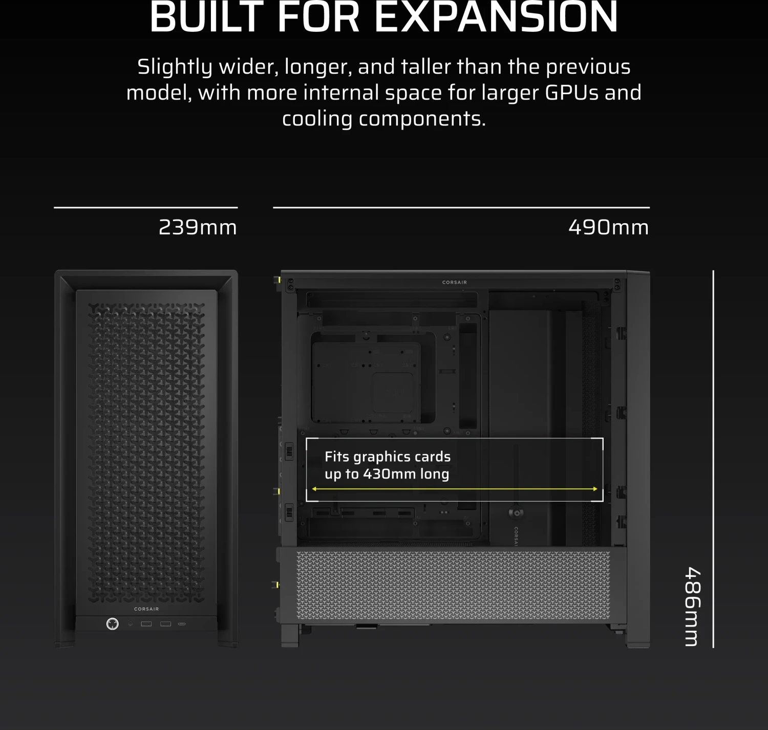 Corsair Frame 4000D, schwarz, Glasfenster