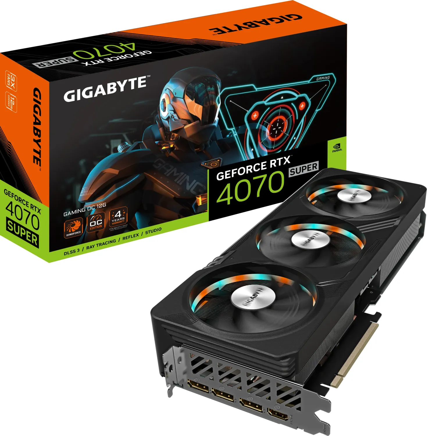 GIGABYTE GeForce RTX 4070 SUPER Gaming OC 12G, 12GB GDDR6X, HDMI, 3x DP