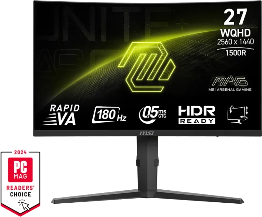 MSI MAG 275CQPFDE Gaming Monitor - QHD Cuved Panel, 180Hz, 0,5ms
