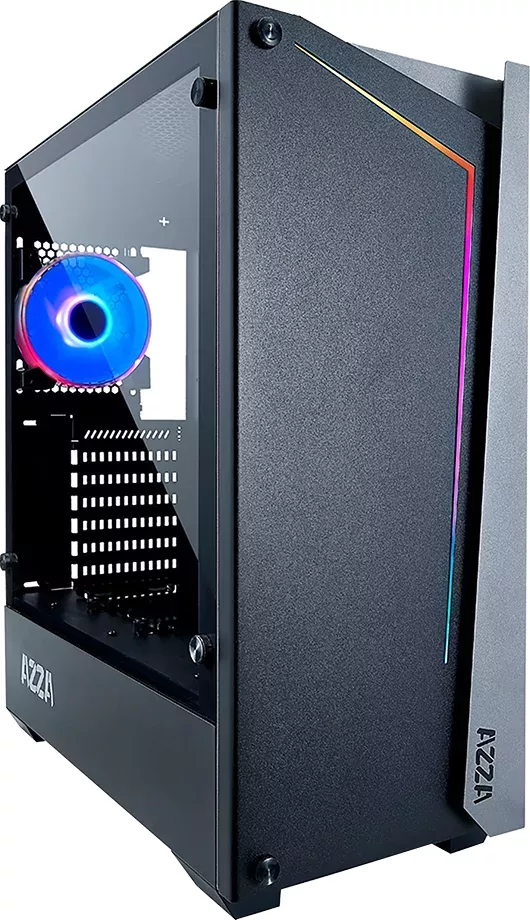 AZZA Apollo 430 DF2, schwarz, Glasfenster CSAZ-430B-DF2