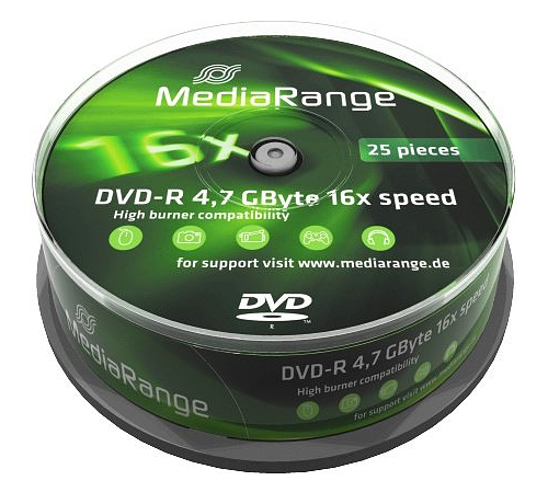 Mediarange 16x DVD-R, 25er Spindel