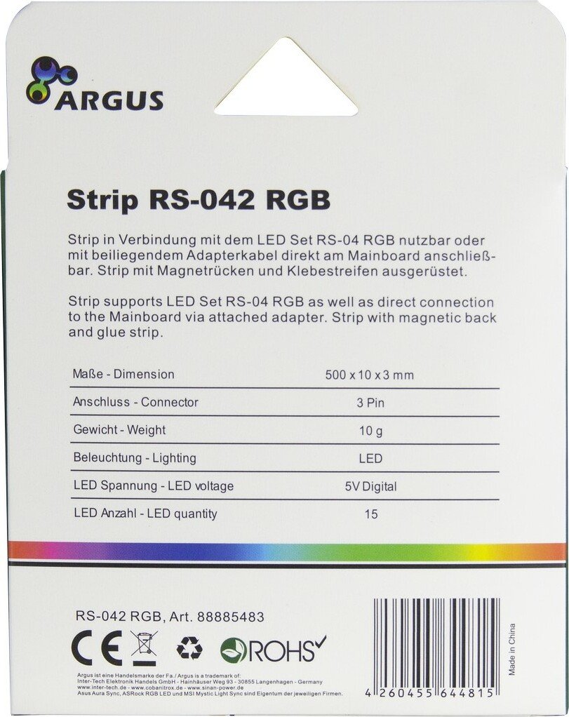 Inter-Tech Argus RS-042 RGB 50cm, RGB, LED-Streifen