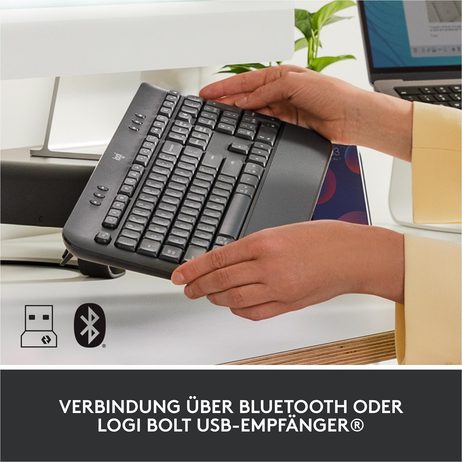 Logitech Signature K650 Comfort, Graphite, Logi Bolt, USB/Bluetooth, DE