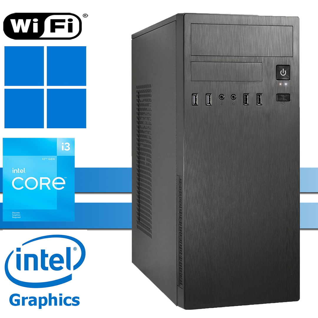 X-Power PC│Intel i3-12100│bis 64GB RAM DDR4│bis 2TB NVMe SSD│bis 4TB HDD│UHD│WiFi│Windows 11 Pro