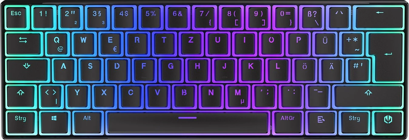 Endorfy Thock Compact Wireless Pudding, PBT, LEDs RGB, hot-swap, Kailh Box RED, USB/Bluetooth, DE