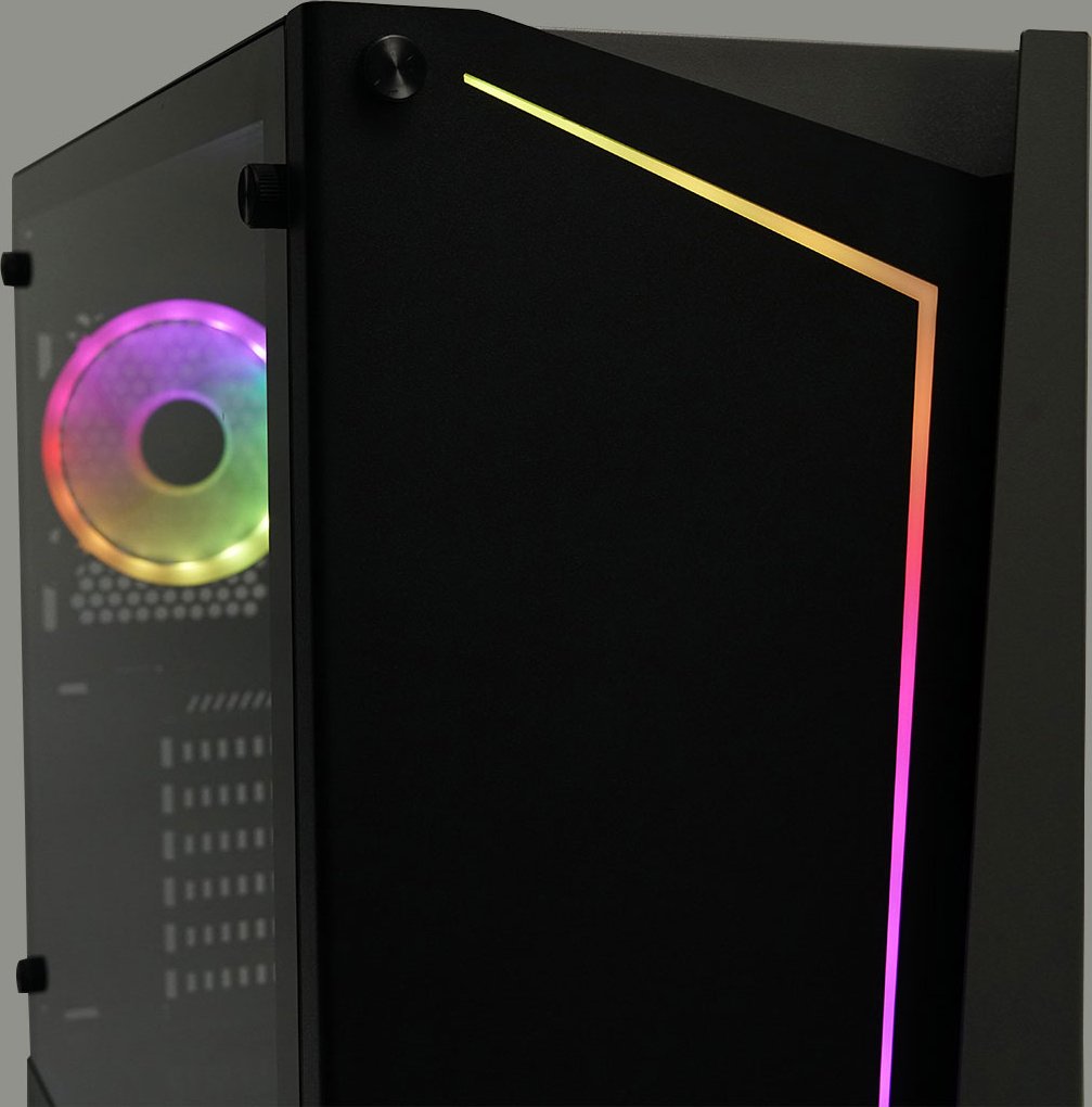 AZZA Apollo 430 DF2, schwarz, Glasfenster CSAZ-430B-DF2