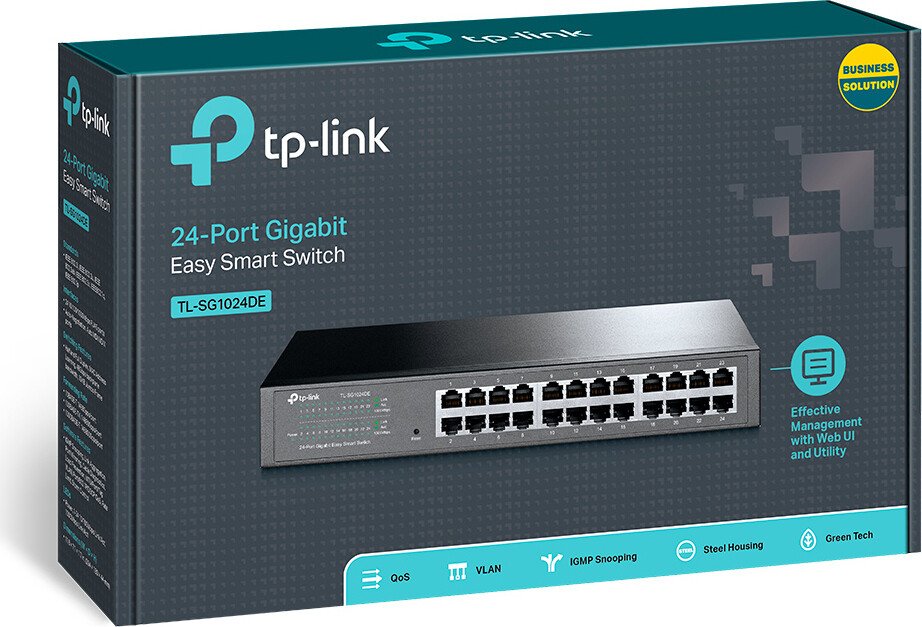 TP-Link TL-SG1024DE Desktop Gigabit Easy Smart Switch, 24x RJ-45