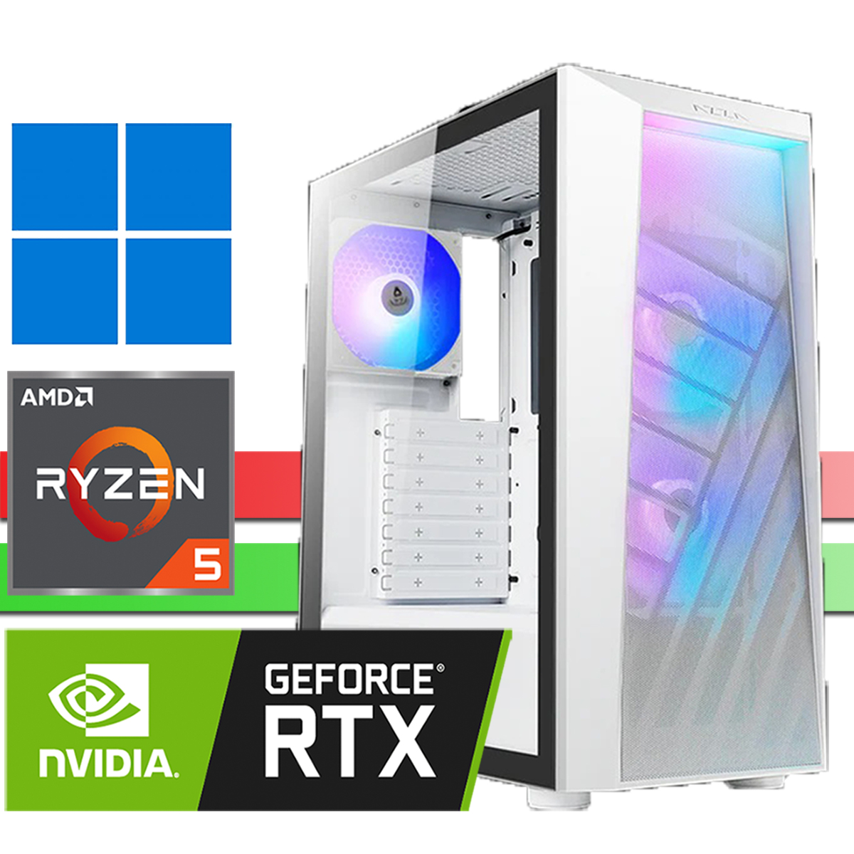 X-Gaming PC│AMD Ryzen  7600X│RTX5060Ti│64GB RAM DDR5│2000GB SSD NVMe│4000GB HDD│Windows 11 Pro