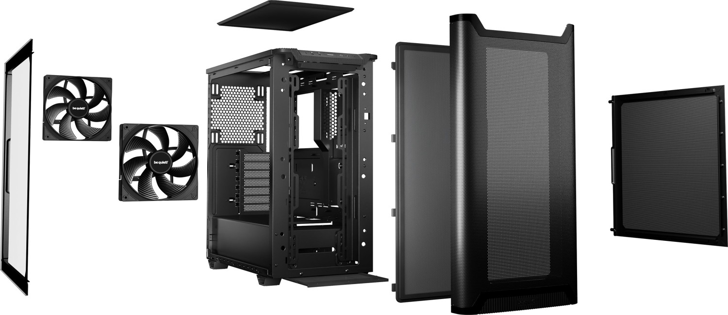 be quiet! Pure Base 501 Airflow Window Black, Glasfenster