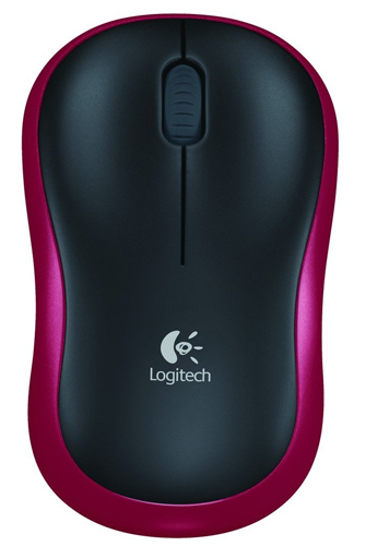 Logitech M185 Wireless Mouse schwarz/rot, USB