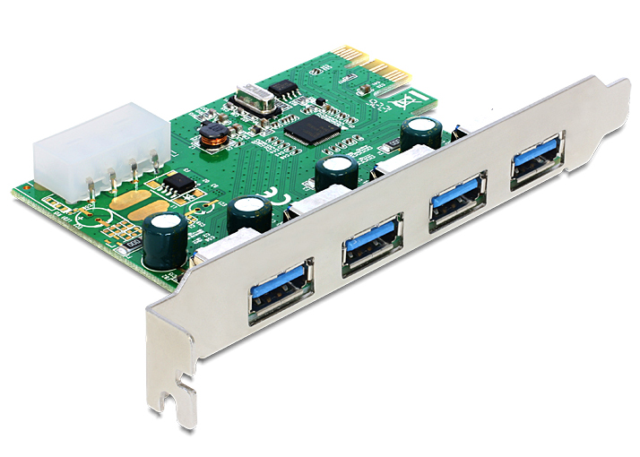 DeLOCK 89363, 4x USB 3.0, PCIe 2.0 x1
