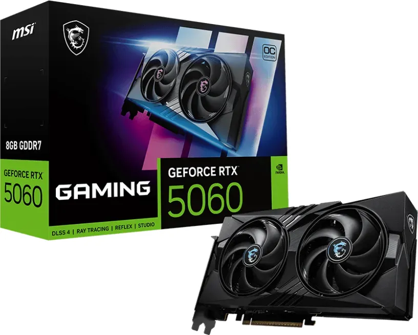MSI GeForce RTX 5060 8G Gaming OC, G5060-8GC, 8GB GDDR7, HDMI, 3x DP