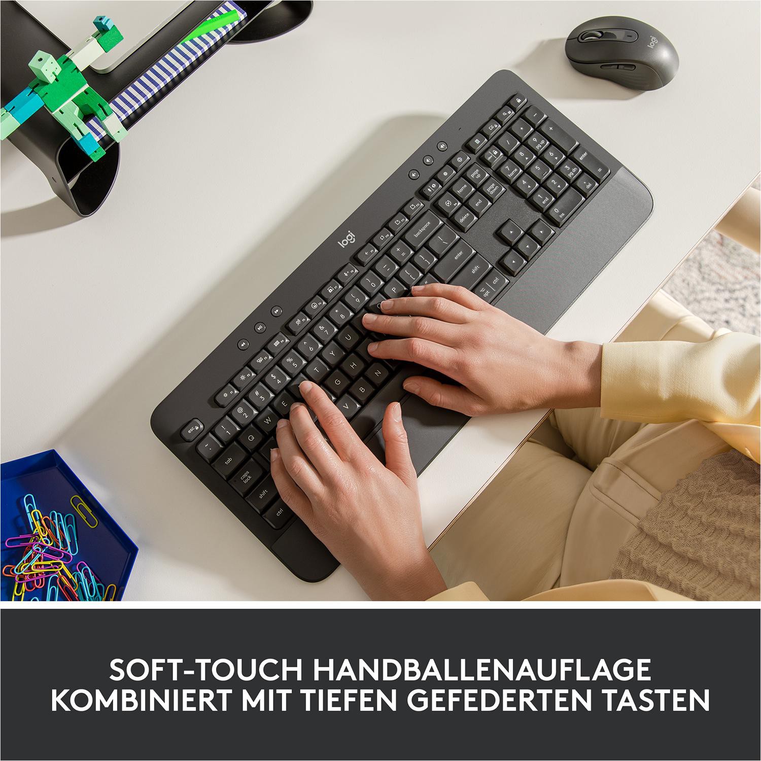 Logitech Signature K650 Comfort, Graphite, Logi Bolt, USB/Bluetooth, DE