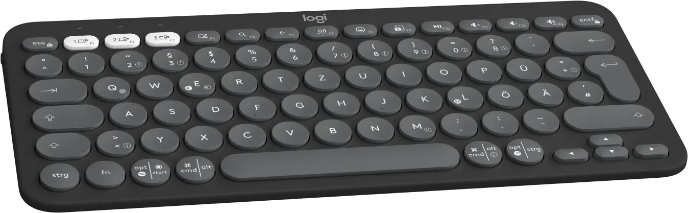 Logitech K380s Pebble Keys 2, schwarz/grau, Logi Bolt, USB/Bluetooth, DE