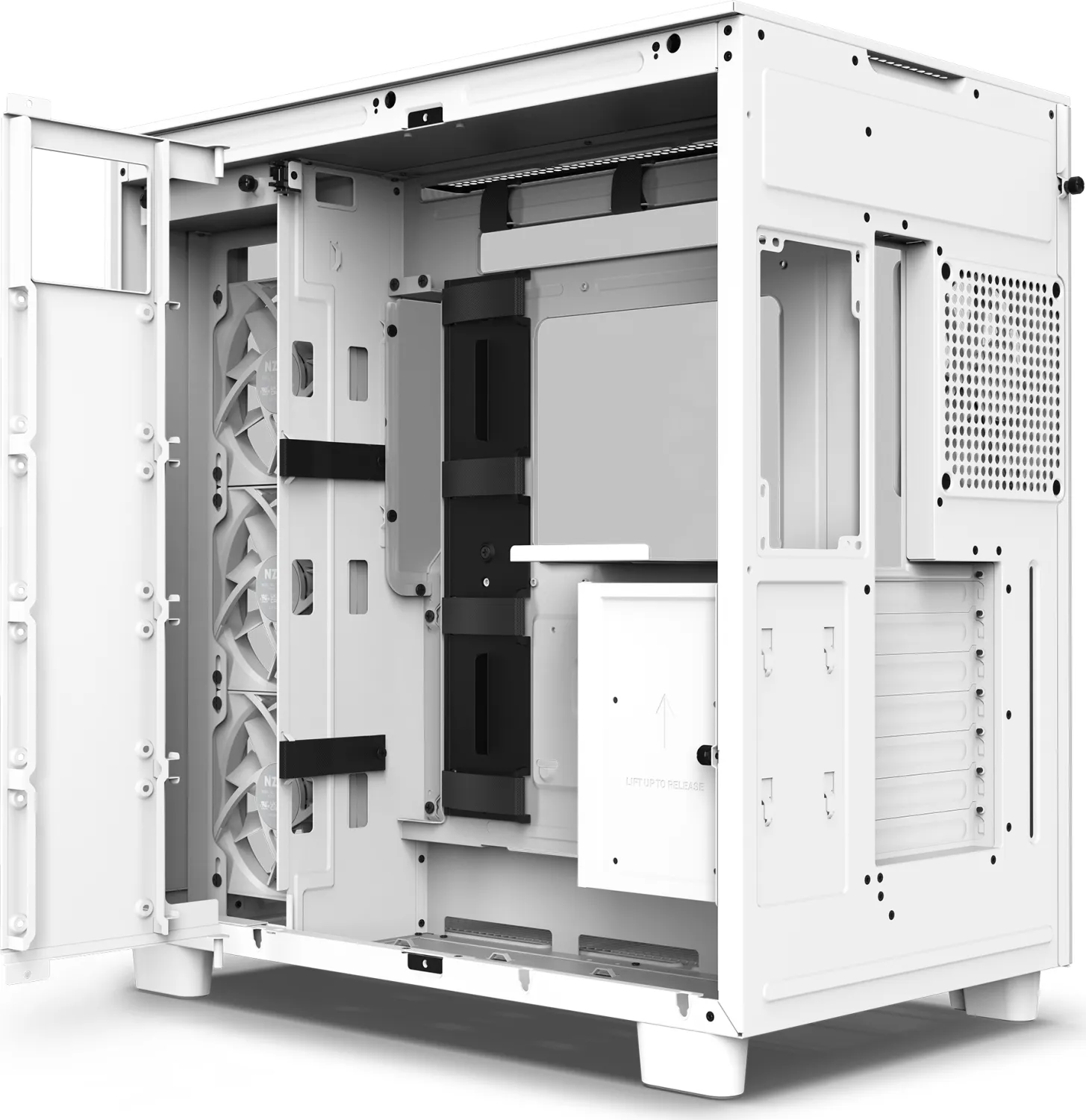 NZXT H9 Flow White, weiß, Glasfenster
