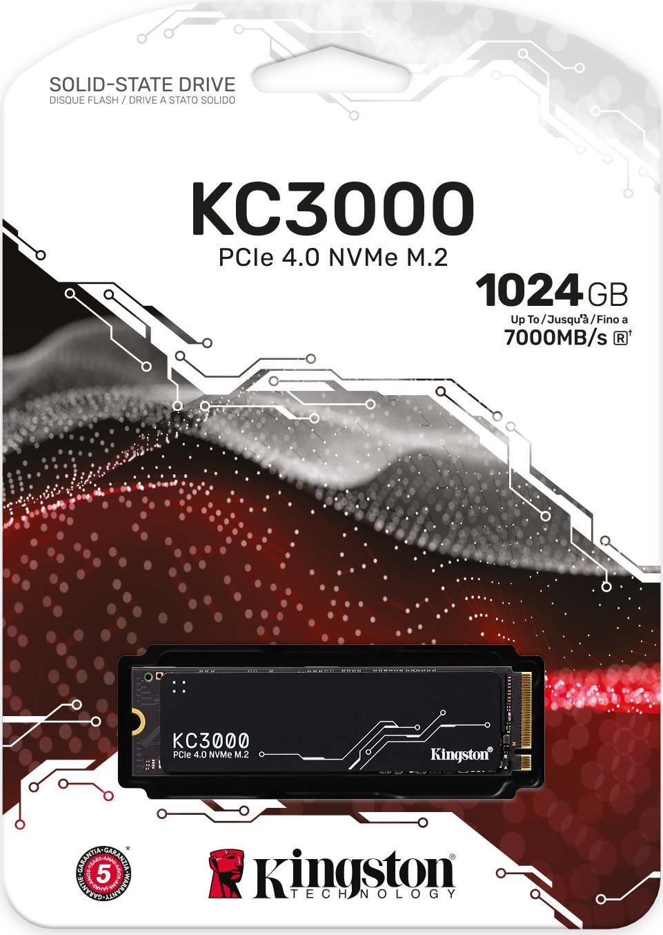 1024 GB Kingston KC3000 PCIe 4.0 NVMe SSD, M.2 2280 / M-Key / PCIe 4.0 x4