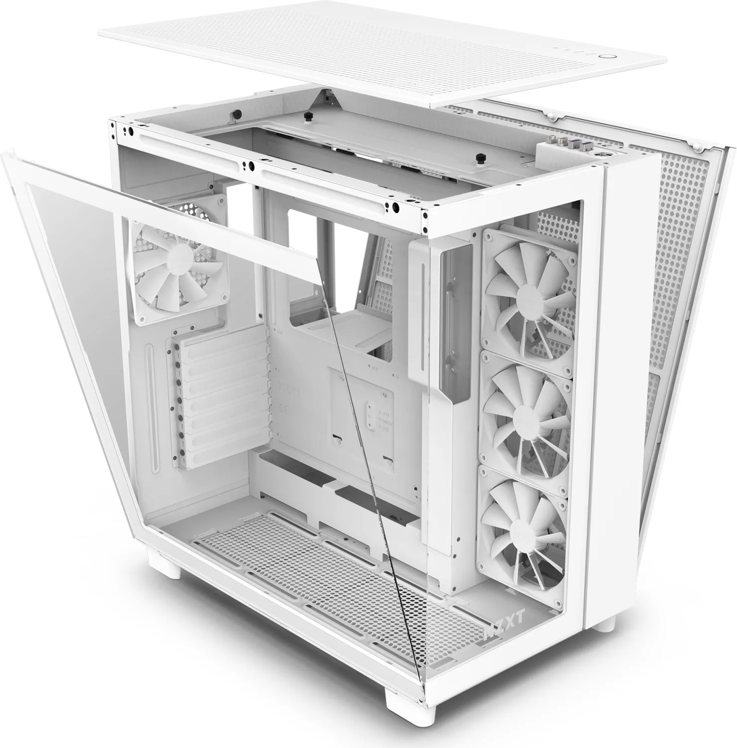 NZXT H9 Flow White, weiß, Glasfenster