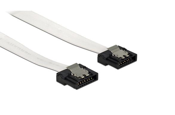Delock S-ATA 6Gb/s Datenkabel Flexi - weiß, 20cm (83503)