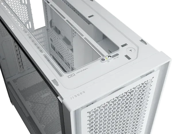 CORSAIR FRAME 5000D RS – weißes PC-Gehäuse mit Glasfenster und 4× RS140