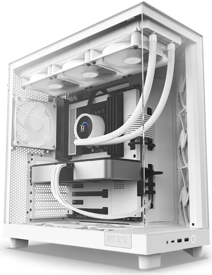 NZXT H6 Flow White, weiß, Glasfenster