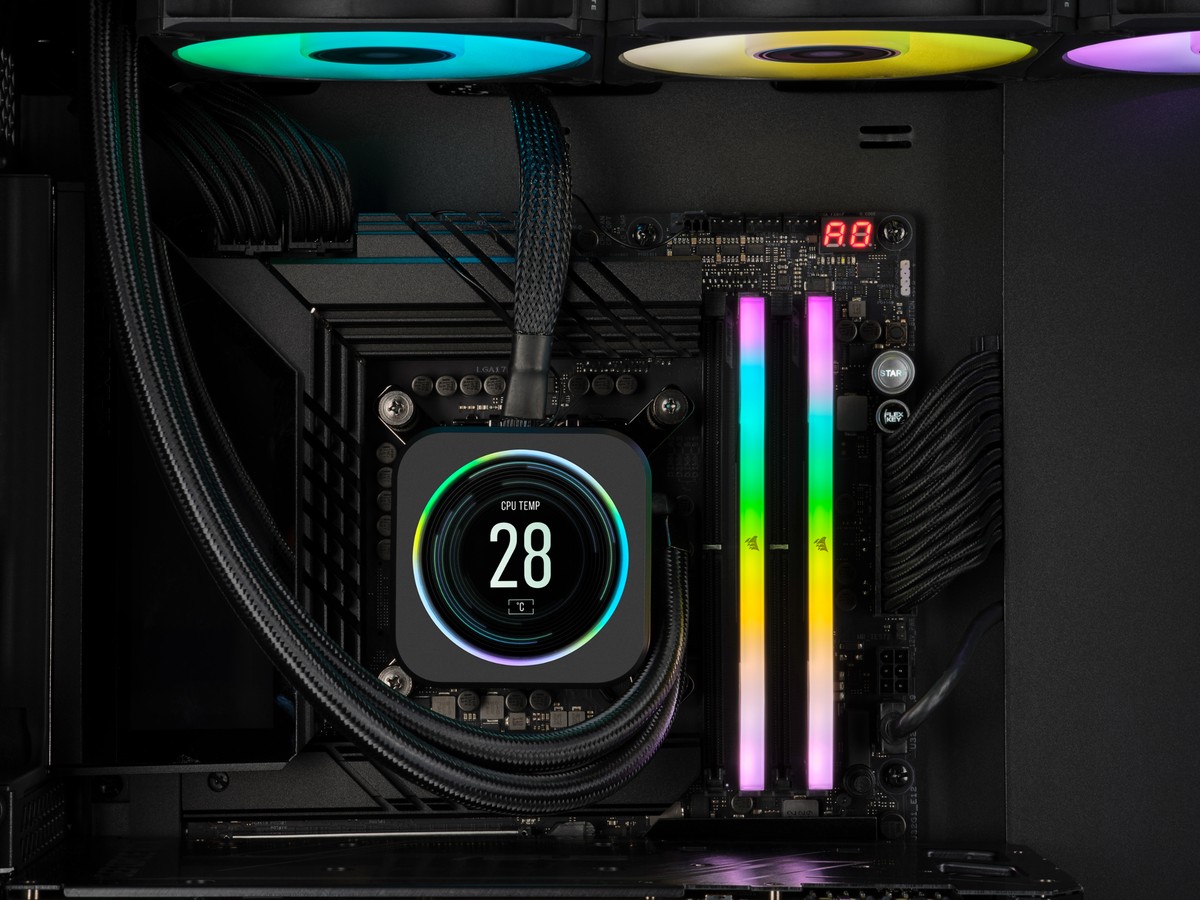32GB Corsair Vengeance RGB schwarz DIMM Kit, DDR5-5600, XMP - CMH32GX5M2B5600C40K