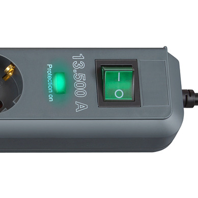 Brennenstuhl Eco-Line mit Schalter, 6-fach, 5m, anthrazit