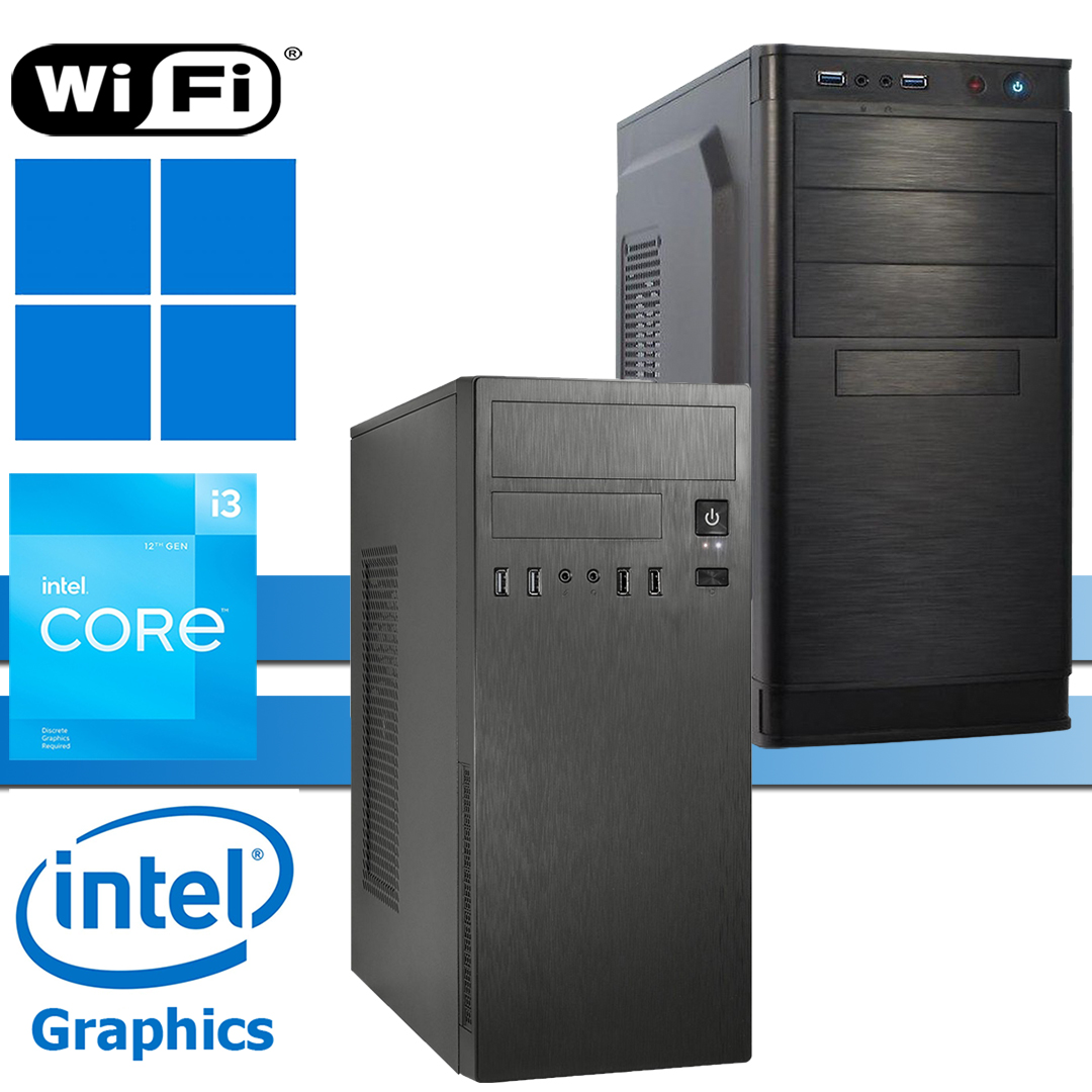 X-Power PC│Intel i3-12100│bis 64GB RAM DDR4│bis 2TB NVMe SSD│bis 4TB HDD│UHD│WiFi│Windows 11 Pro