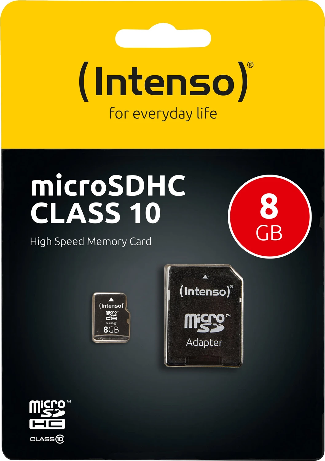 8 GB Intenso microSDHC, UHS-I U1/Class 10