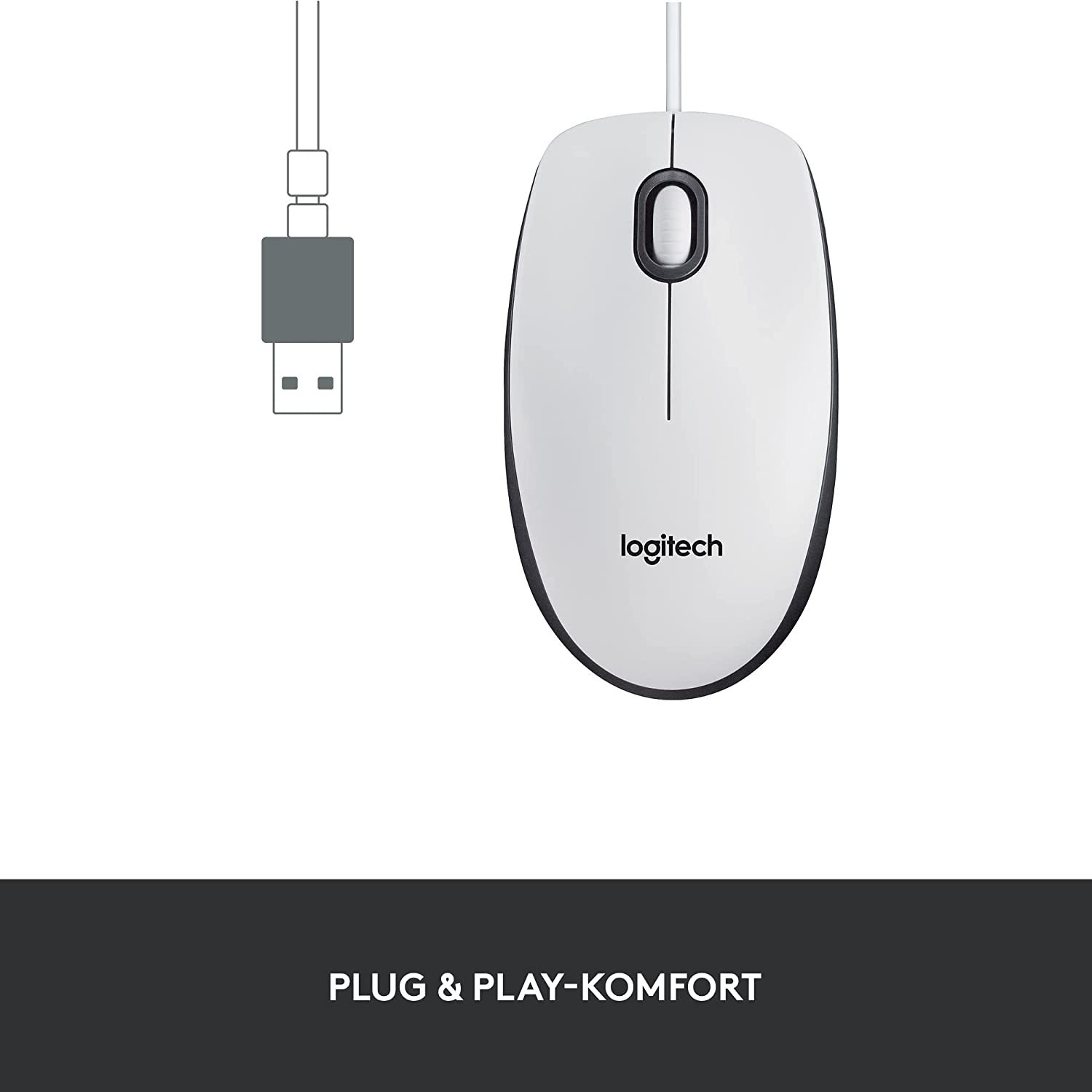 Logitech M100 Refresh  Optical Mouse weiß, USB