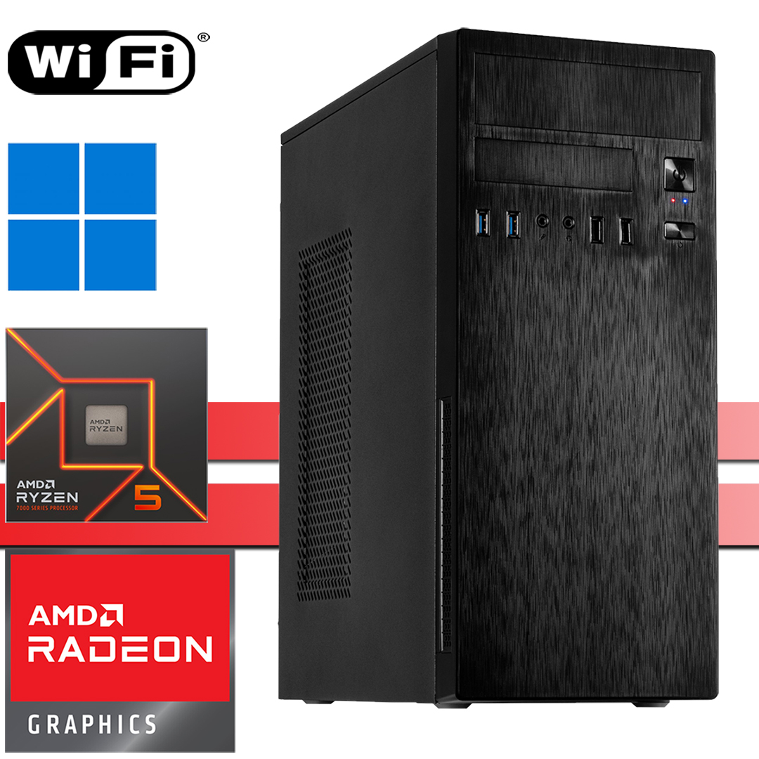X-Power PC│AMD Ryzen 5 7600X│64GB RAM DDR5│2000GB SSD NVMe│4000GB HDD│WiFi│Windows 11 Pro