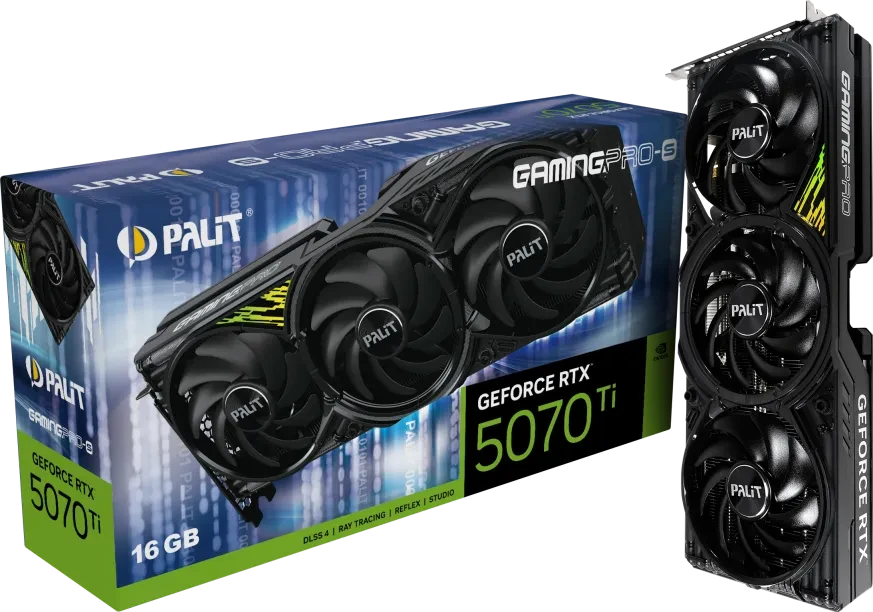 Palit GeForce RTX 5070 Ti GamingPro-S, 16GB GDDR7, HDMI, 3x DP