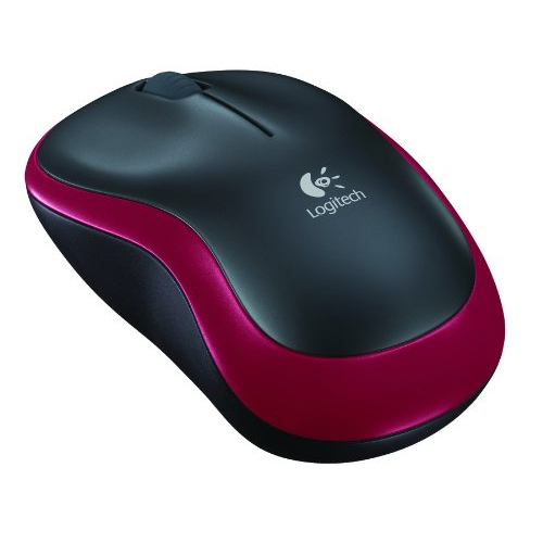 Logitech M185 Wireless Mouse schwarz/rot, USB