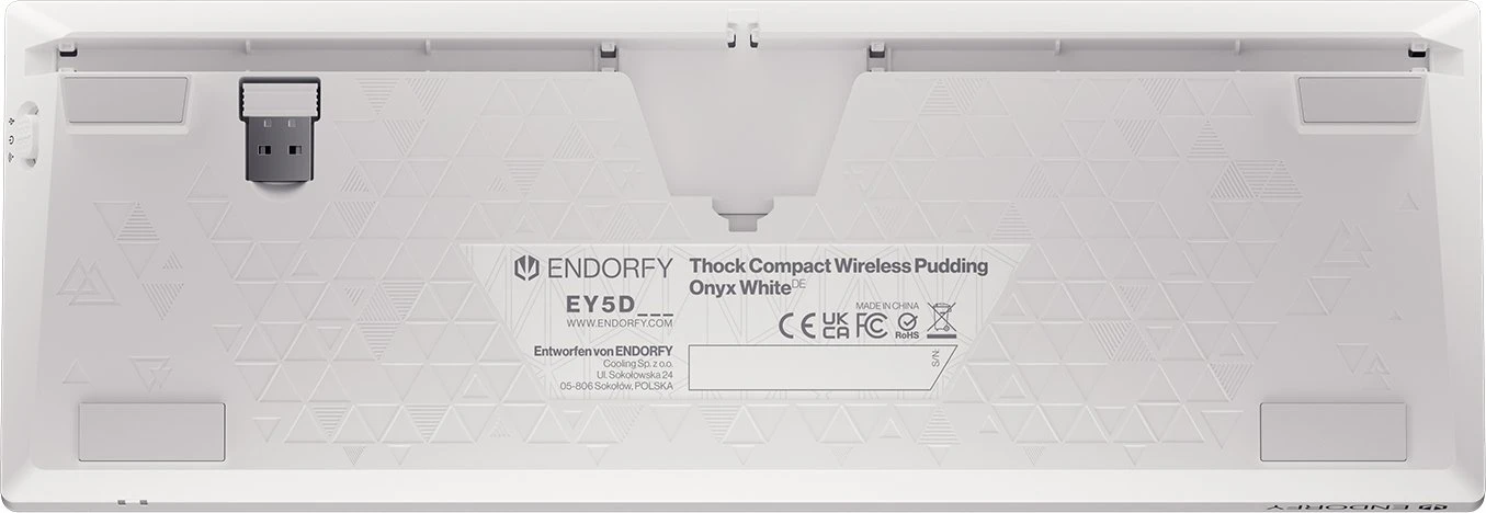Endorfy Thock Compact Wireless Pudding, Onyx White, PBT, LEDs RGB, hot-swap, Kailh Box RED, USB/Bluetooth