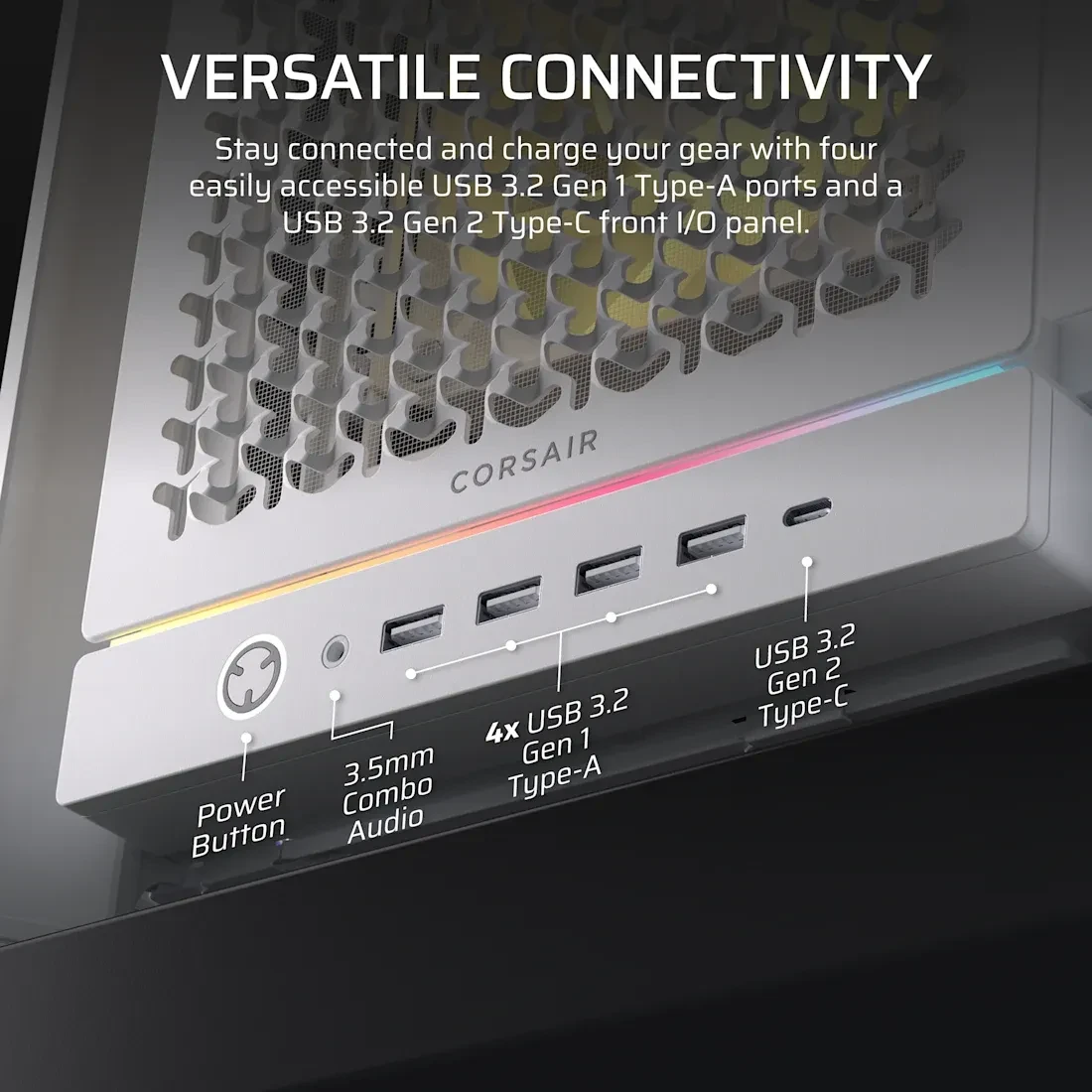 Corsair Frame 5000D RS ARGB, weiß, Glasfenster