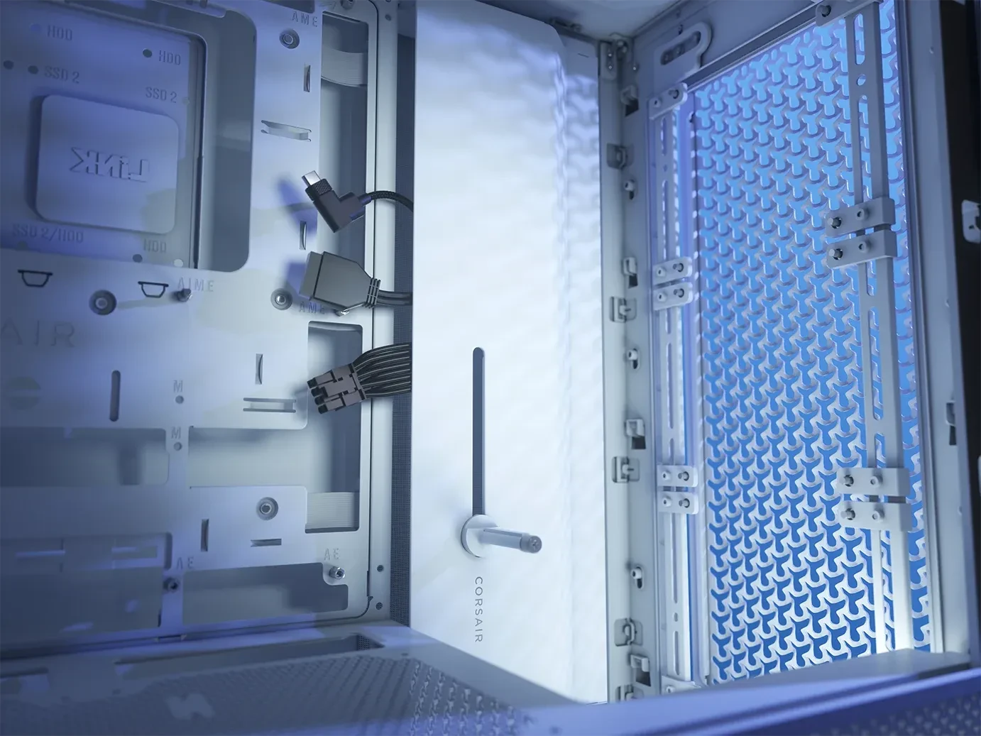 Corsair Frame 4000D, weiß, Glasfenster