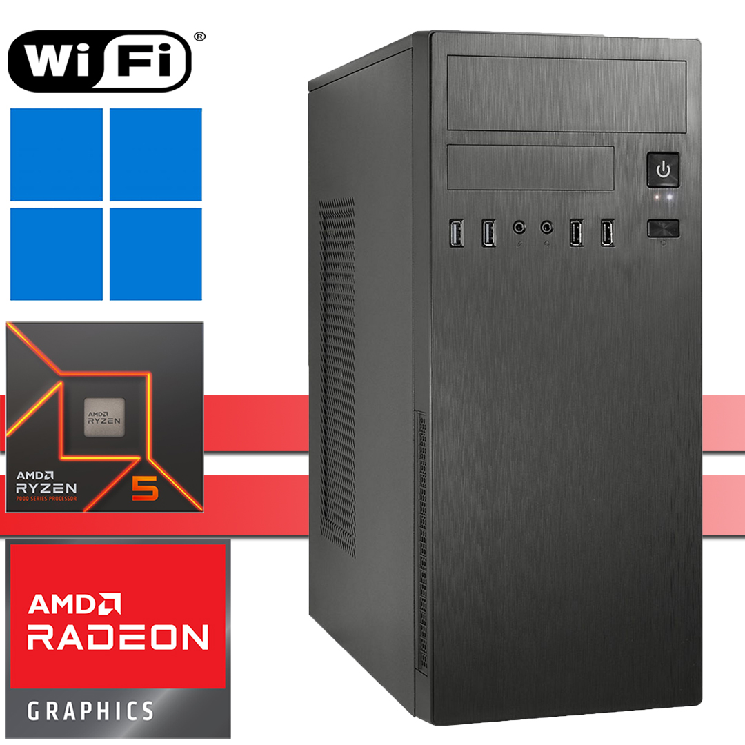 X-Power PC│AMD Ryzen 5 7600X│bis 64GB RAM DDR5│bis 2TB NVMe SSD│bis 4TB HDD│WiFi│Windows 11 Pro
