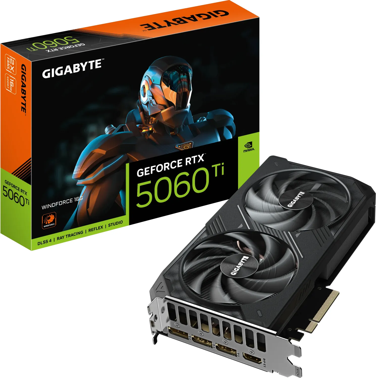 GIGABYTE GeForce RTX 5060 Ti Windforce 16G, 16GB GDDR7, HDMI, 3x DP