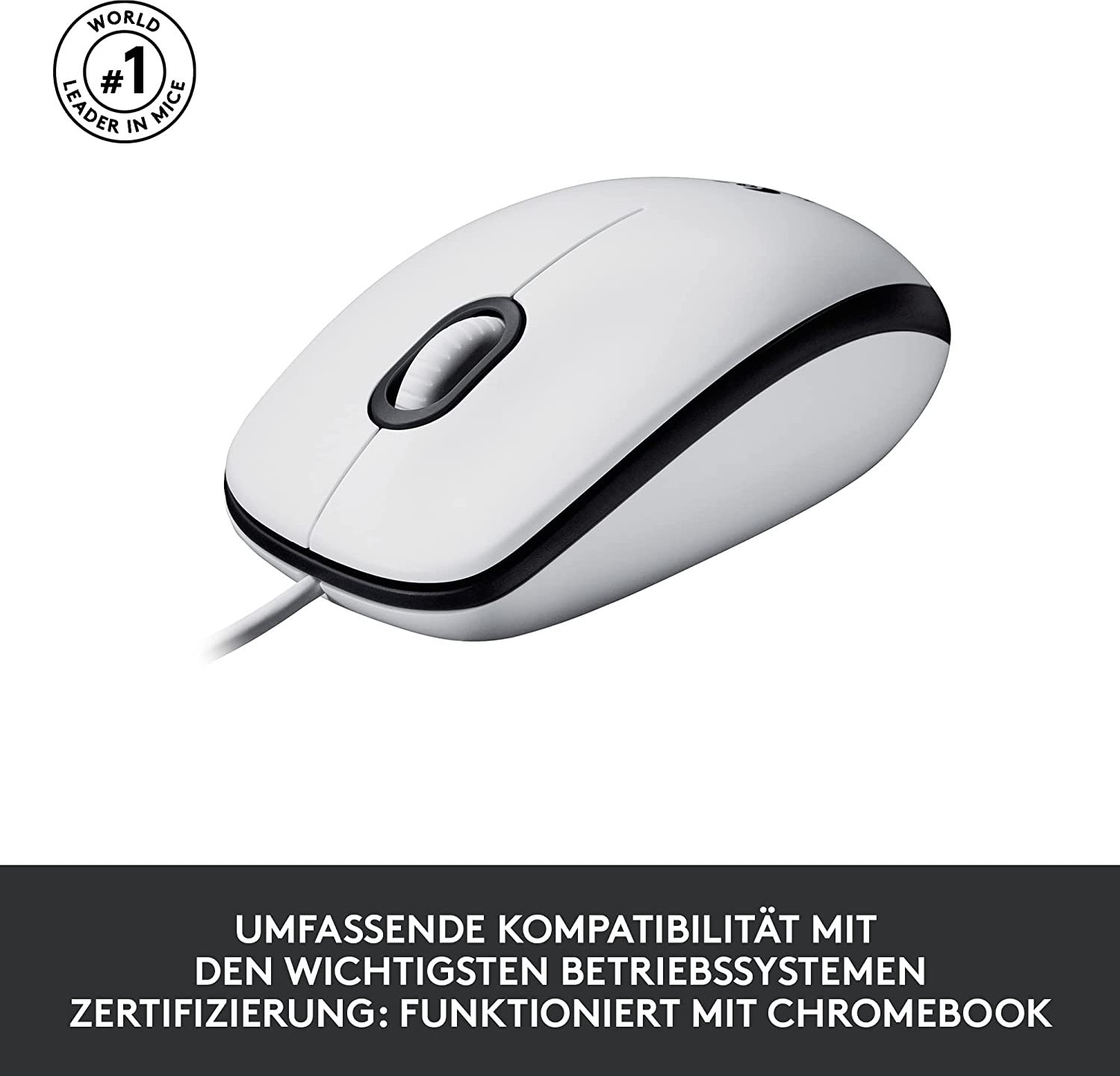 Logitech M100 Refresh  Optical Mouse weiß, USB