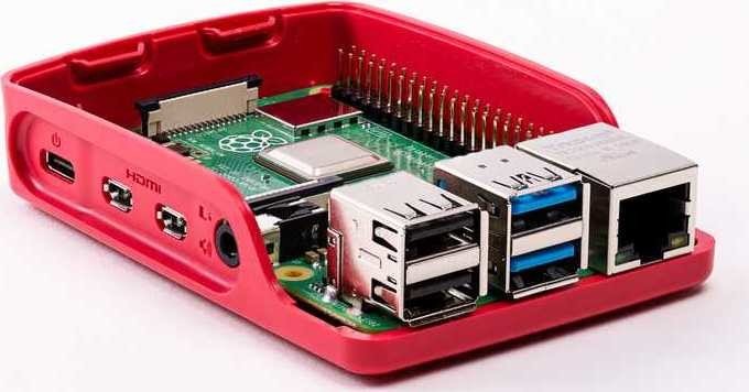 Raspberry Pi offizielles Gehäuse für Raspberry Pi 4, weiß/rot