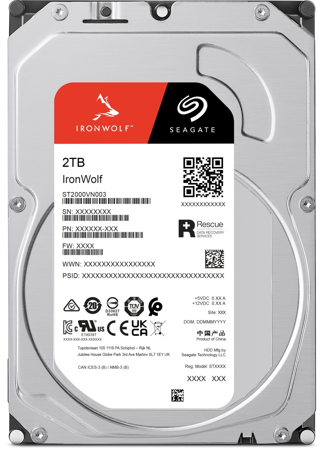 2000 GB Seagate IronWolf NAS HDD +Rescue - ST2000VN003