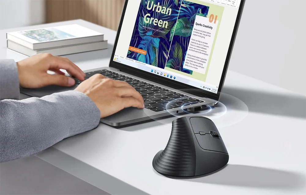 UGREEN Vertikale Ergonomische Maus Bluetooth & 2.4G Maus kabellos