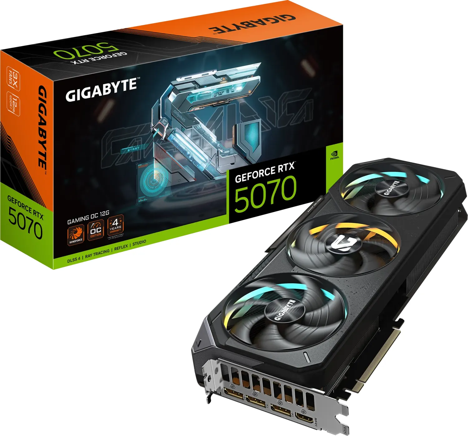 GIGABYTE GeForce RTX 5070 Gaming OC 12G, 12GB GDDR7, HDMI, 3x DP