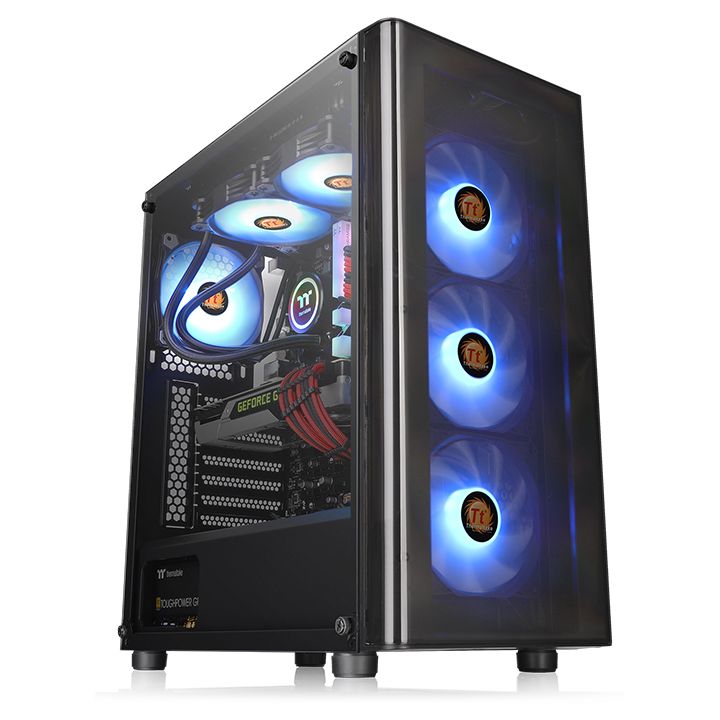 Thermaltake V200 TG, schwarz, Glasfenster
