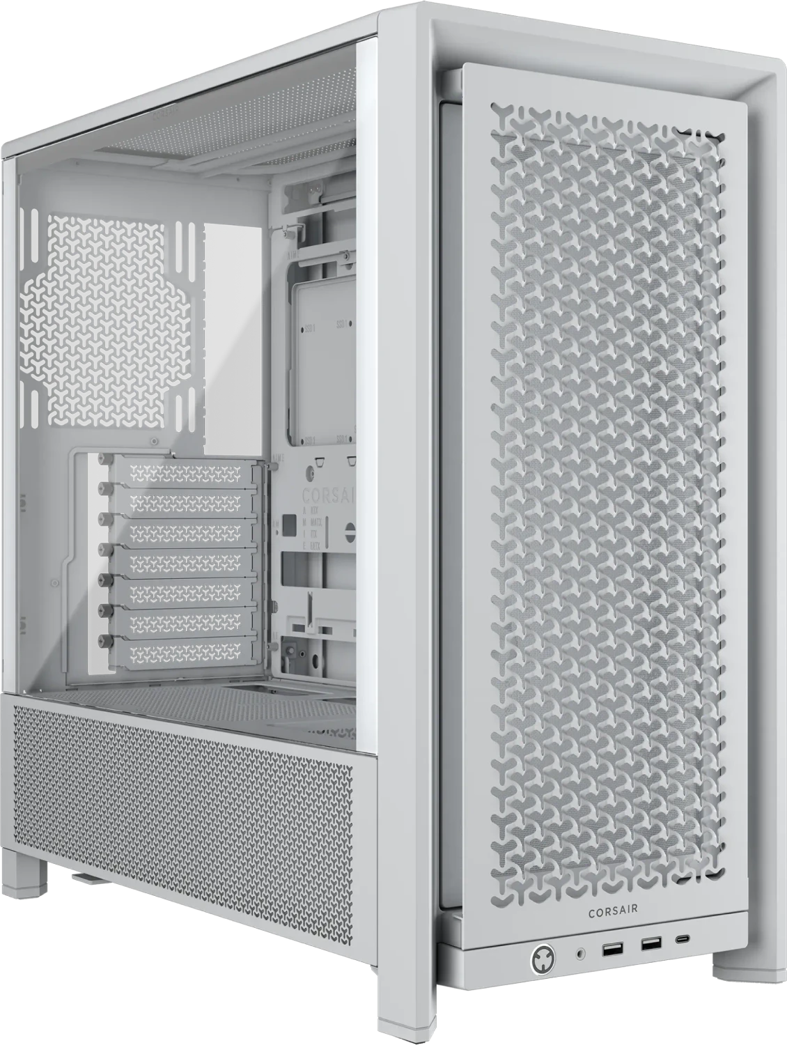 Corsair Frame 4000D, weiß, Glasfenster