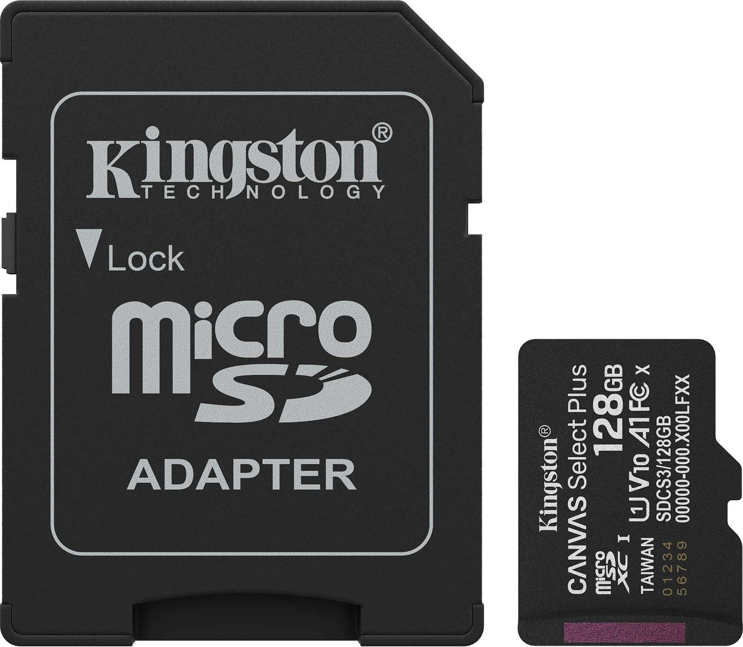128GB Kingston Canvas Select Plus Gen3 R150 microSDXC Kit, UHS-I U1, A1, Class 10