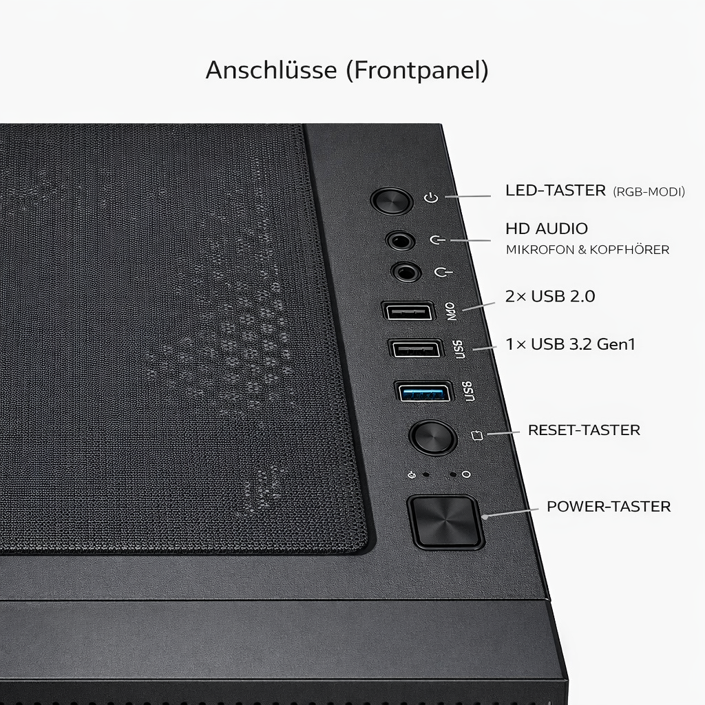 X-Gaming PC | AMD Ryzen 5 5600G | bis 64GB RAM DDR4 | bis 2TB SSD NVMe | bis 4TB HDD | WiFi | Windows 11 Pro