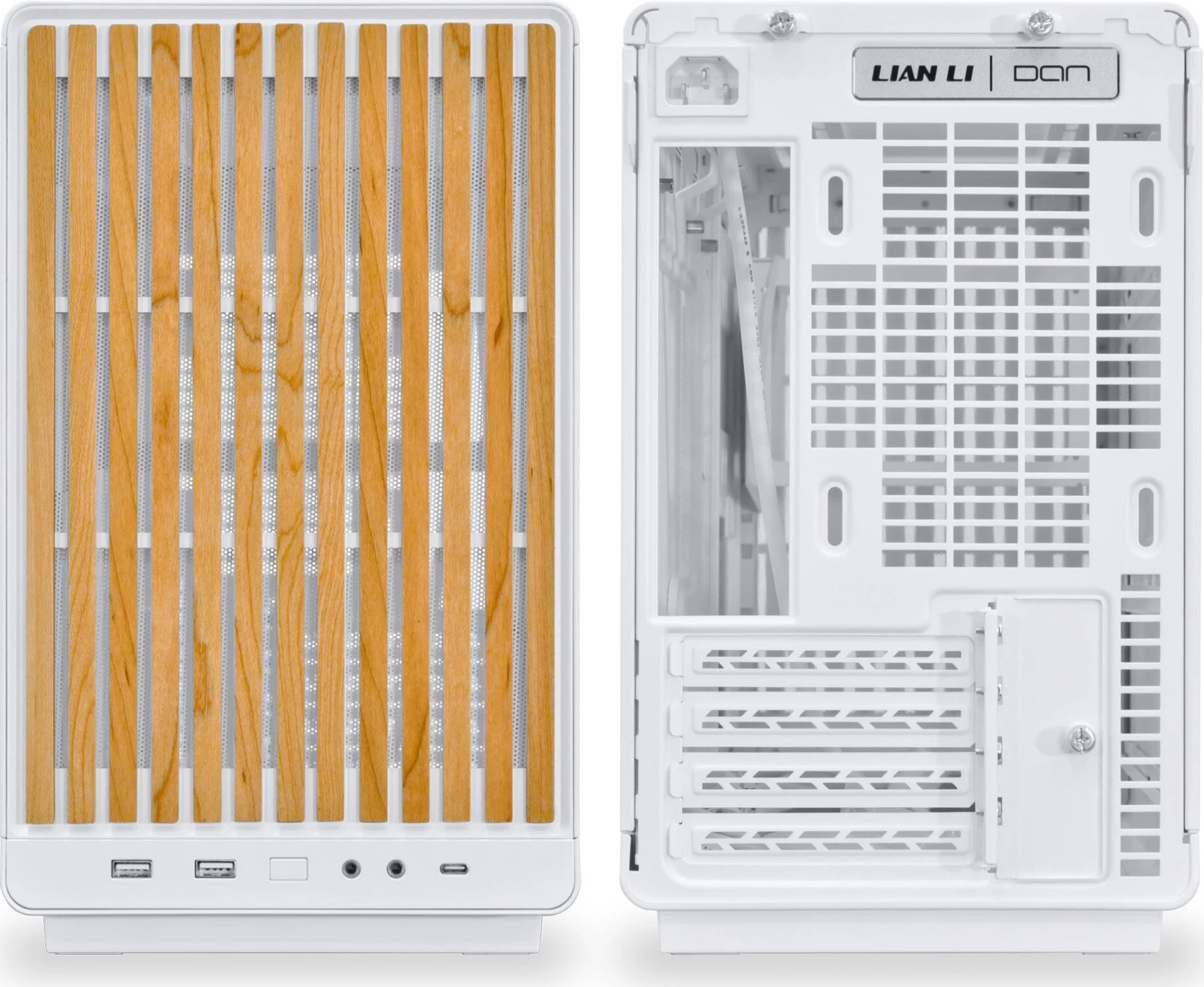 Lian Li DAN Cases A3-mATX White Wood Edition, Glasfenster