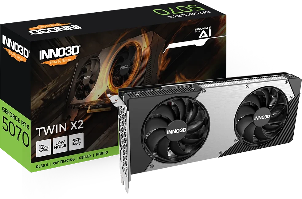 INNO3D GeForce RTX 5070 Twin X2, 12GB GDDR7, HDMI, 3x DP